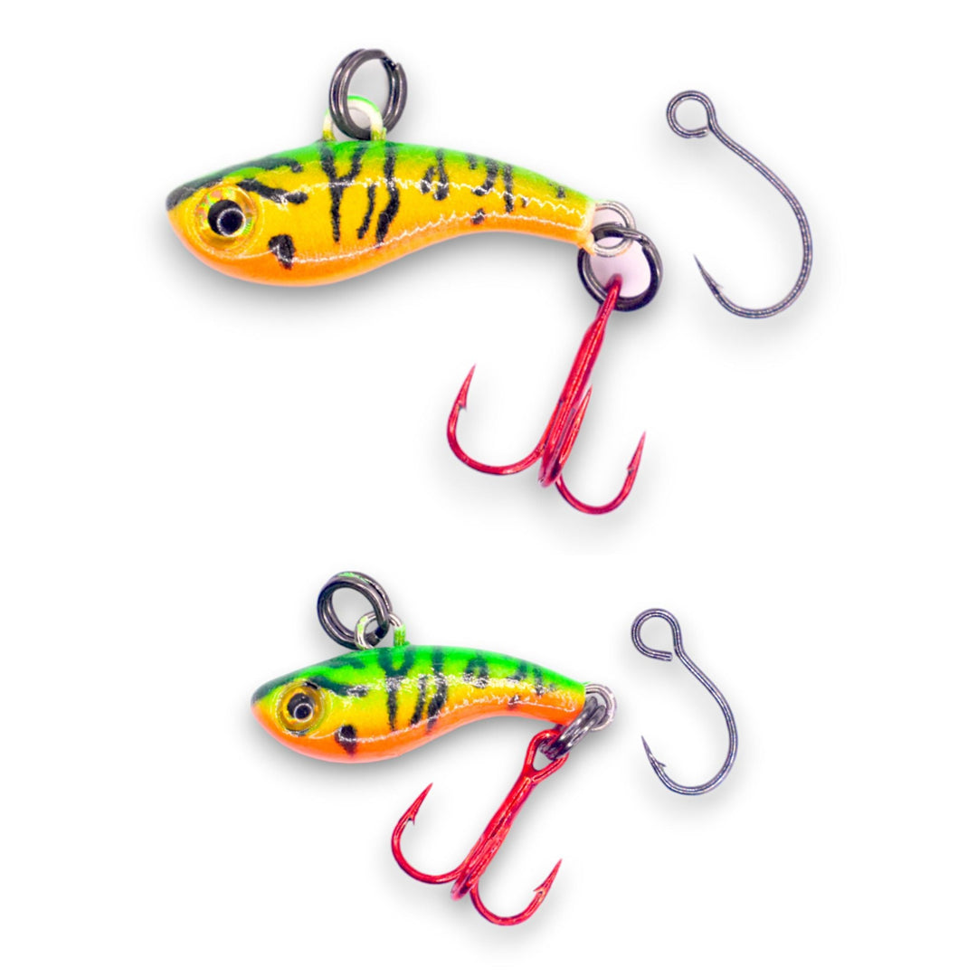 fire tiger fishing lure Kenders T-Rip Tungsten Mini Vibe Bait, 3/4 Oz, Firetiger