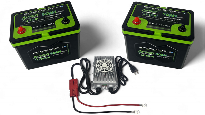 24V 100Ah Trolling Motor Lithium Battery Bundle - Bluetooth - Heated - 24V 10A Charger