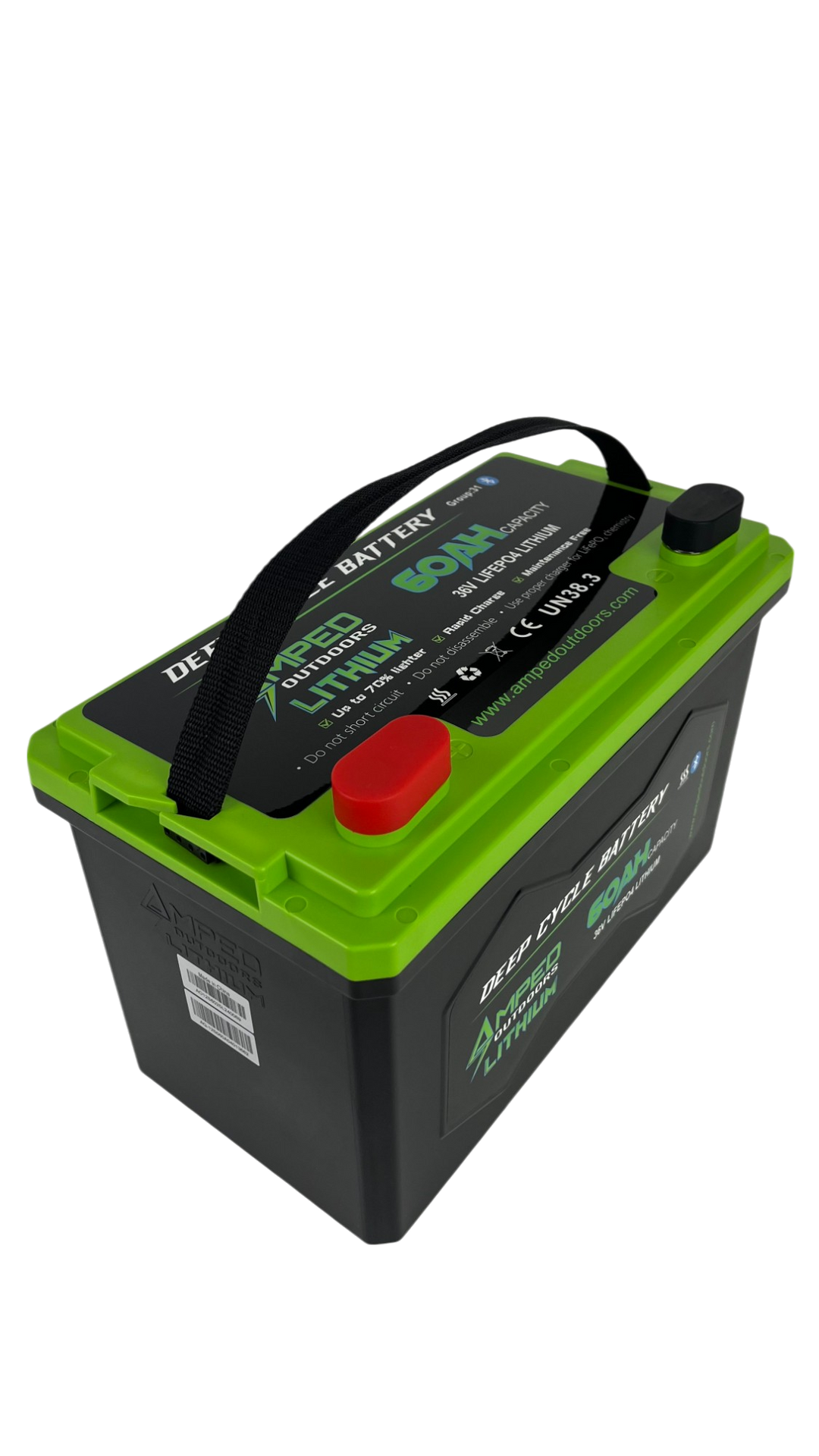 36V 60Ah Trolling Motor Lithium Battery (LiFePO4) - Bluetooth - IP67 Waterproof - Heated