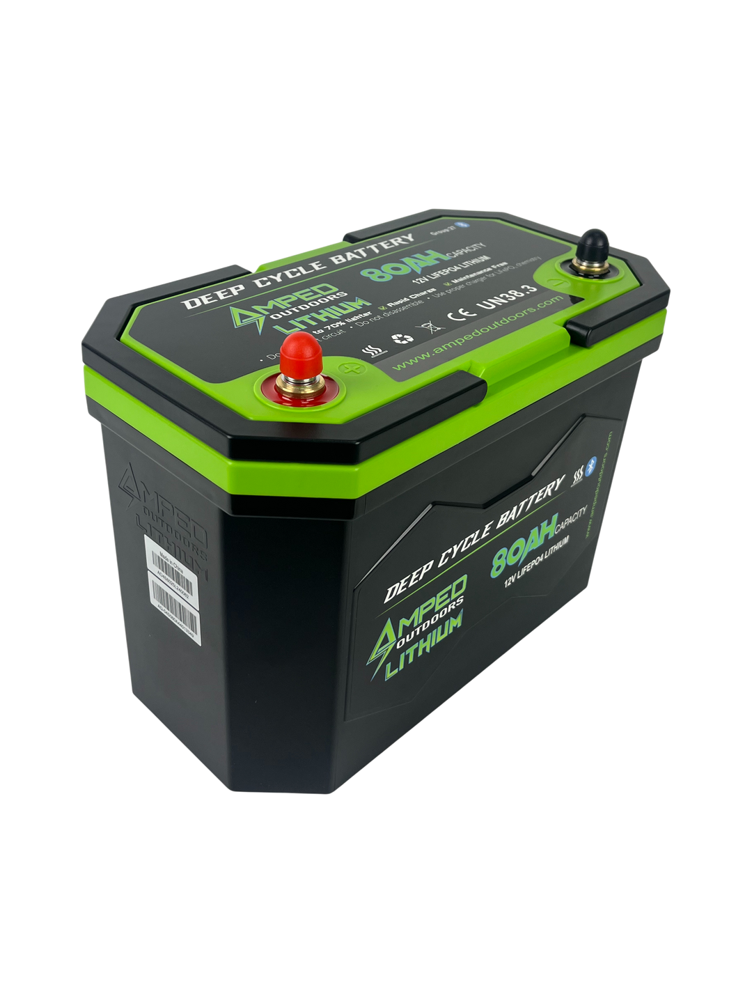 80Ah Lithium Battery (LiFePO4) 12.8V - Bluetooth - IP67 Waterproof - Heated