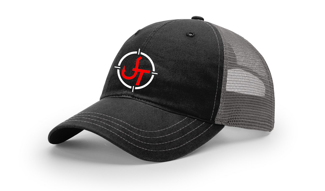 Richardson 111 Unstructured Snapback - Black/Charcoal with Red JT logo