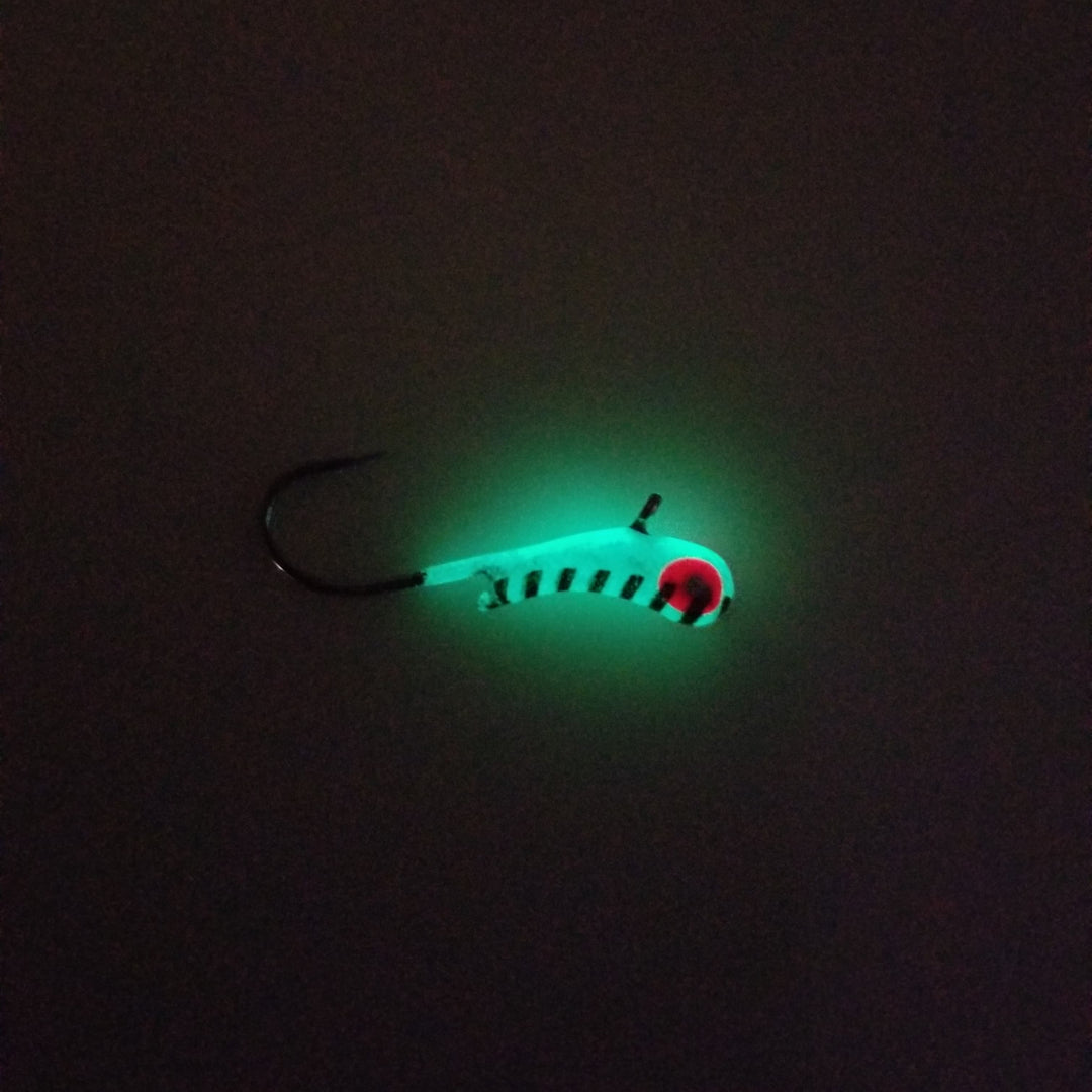 WHITE STRIPE GLOW TUNGSTEN KANOE JIG