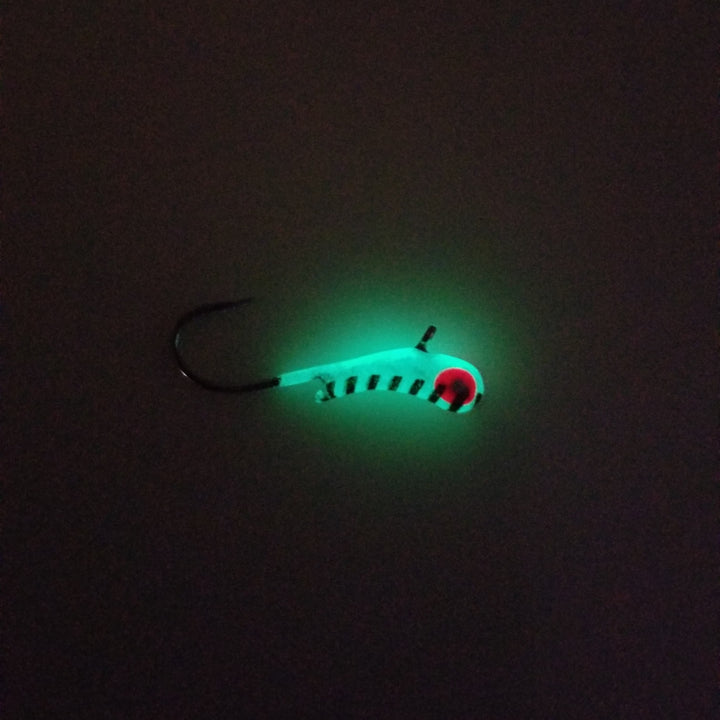 WHITE STRIPE GLOW TUNGSTEN KANOE JIG